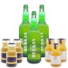 Pack de sidra natural de manzana Burkan, zumo ecológico de manzana con vinagre de sidra Brainapple Vi y zumo ecológico de manzana con vinagre de sidra y alga Chlorella Brainapple Alga