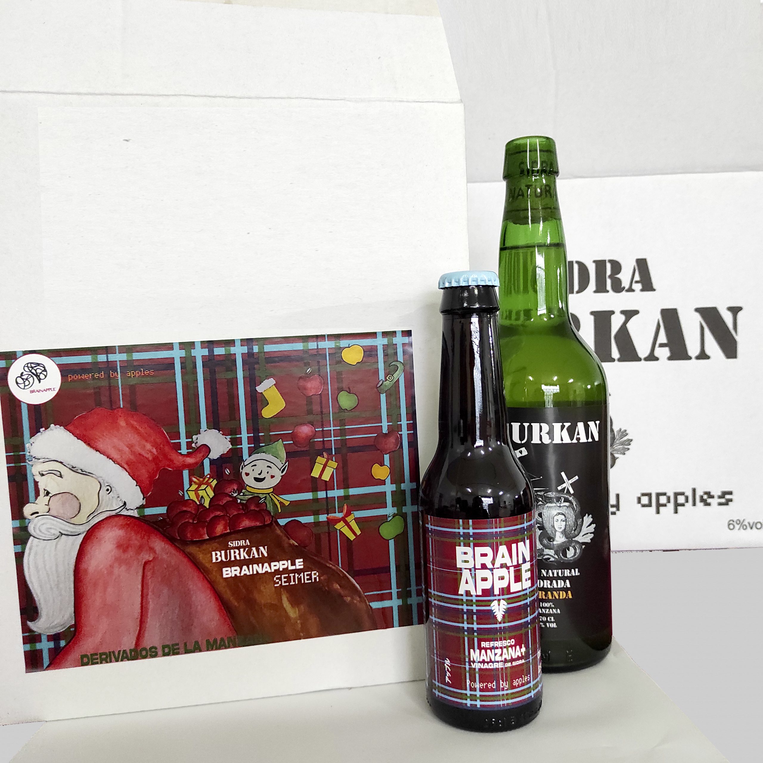 Lote de regalo Sidra Burkan y Refresco Natural Brainapple