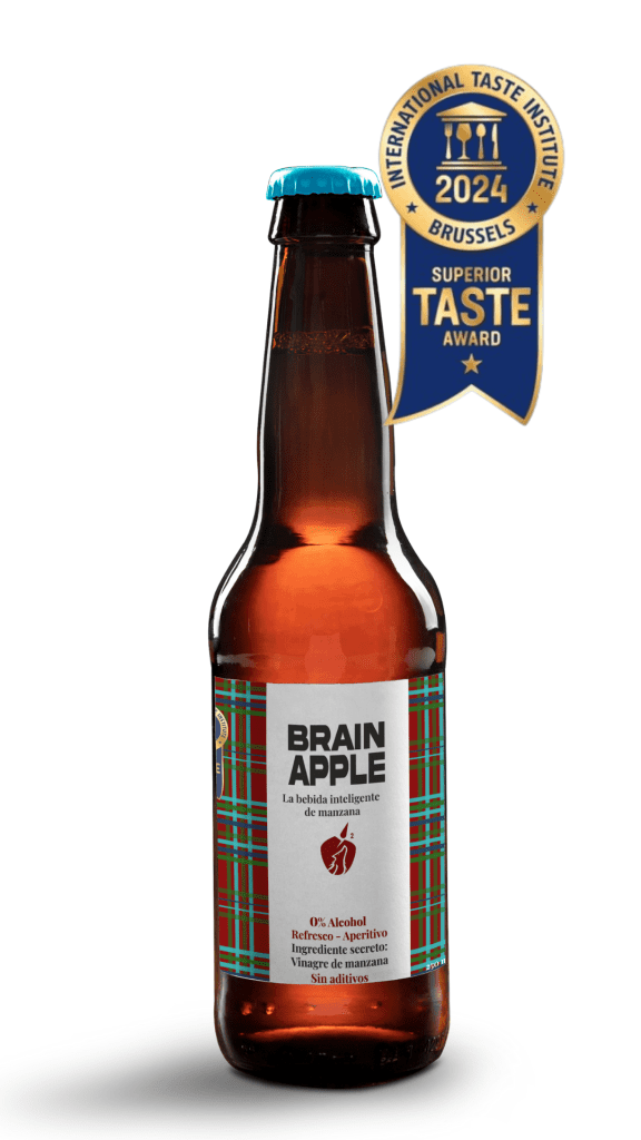 Refresco 100% natural de manzana. Patentado y premiado por el International Taste Institute con el Superior Taste Award. Refrescante, Natural, vegano y sabludable